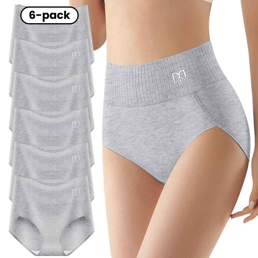 Shaplex™ – 6-Pack Breathable & Comfortable High-Waisted Panties with Tummy Control