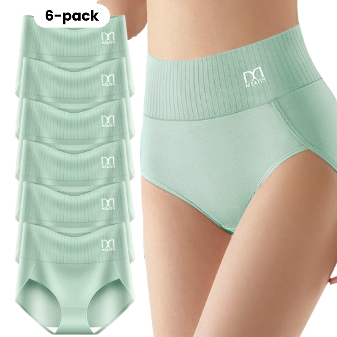 Shaplex™ – 6-Pack Breathable & Comfortable High-Waisted Panties with Tummy Control