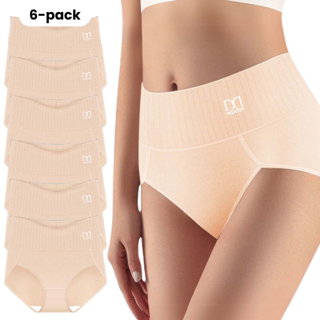 Shaplex™ – 6-Pack Breathable & Comfortable High-Waisted Panties with Tummy Control