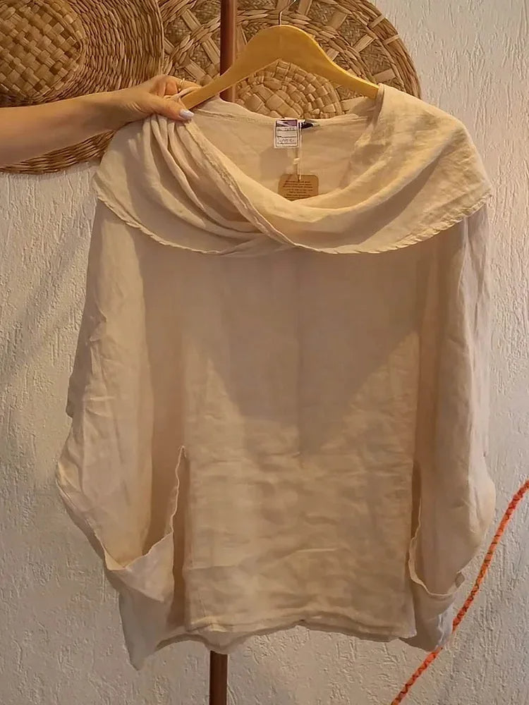 Tanith™ | Relaxed Fit Draped Neck Blouse