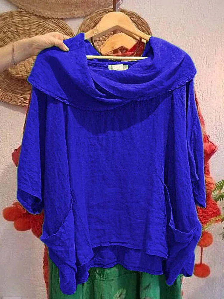 Tanith™ | Relaxed Fit Draped Neck Blouse
