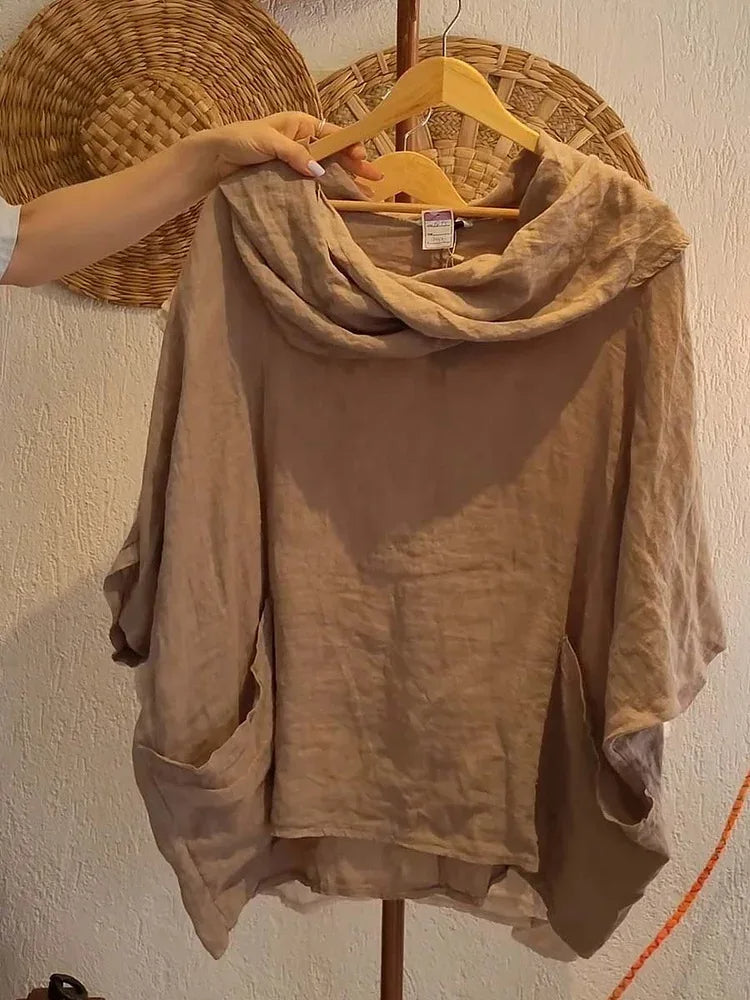 Tanith™ | Relaxed Fit Draped Neck Blouse