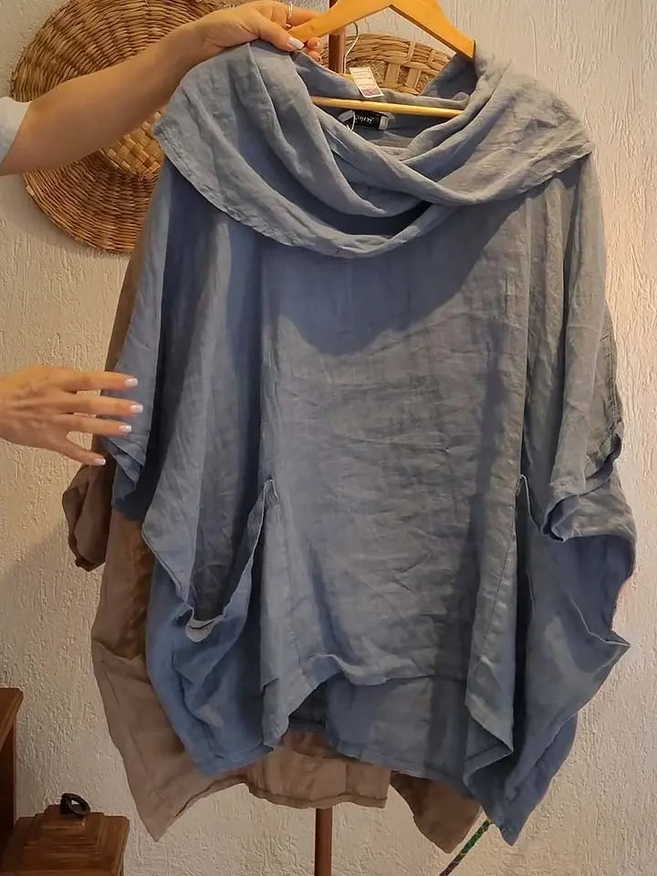 Tanith™ | Relaxed Fit Draped Neck Blouse