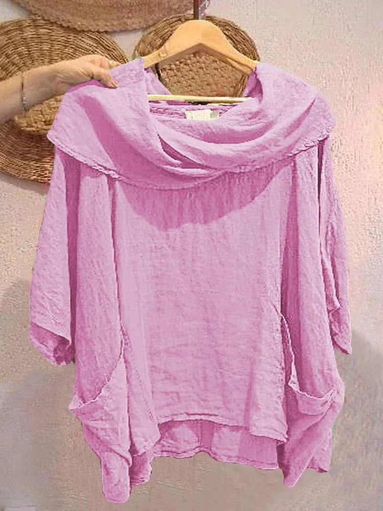 Tanith™ | Relaxed Fit Draped Neck Blouse