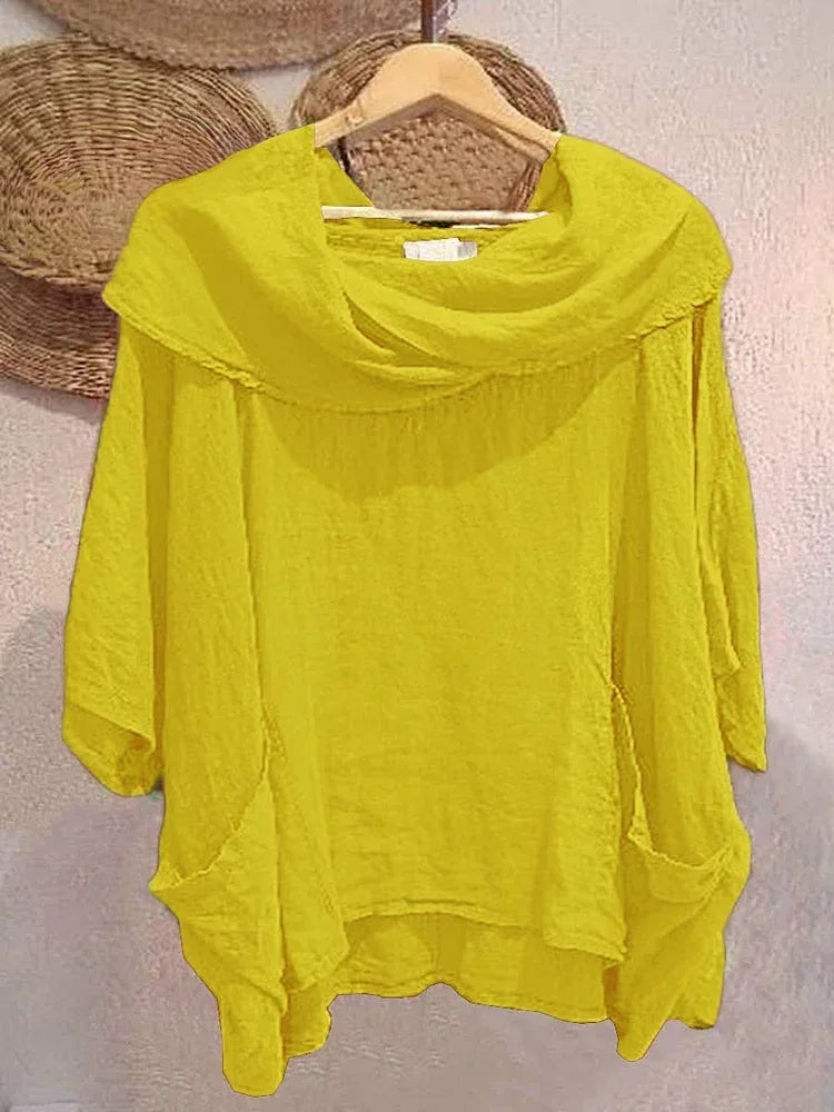 Tanith™ | Relaxed Fit Draped Neck Blouse