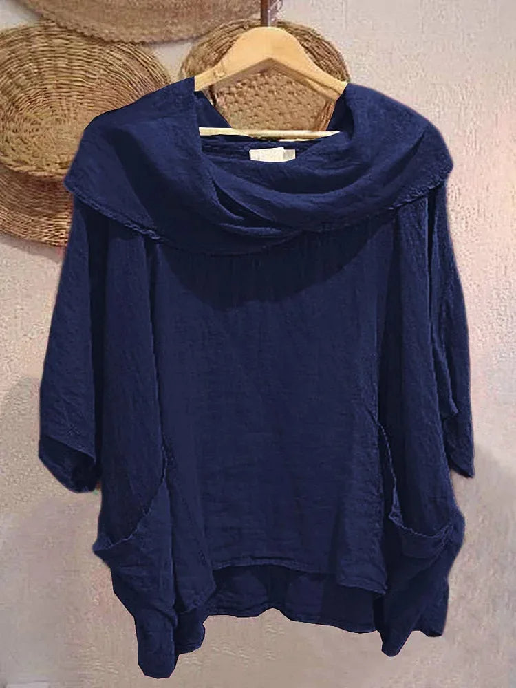 Tanith™ | Relaxed Fit Draped Neck Blouse