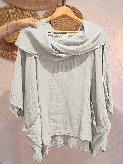 Tanith™ | Relaxed Fit Draped Neck Blouse