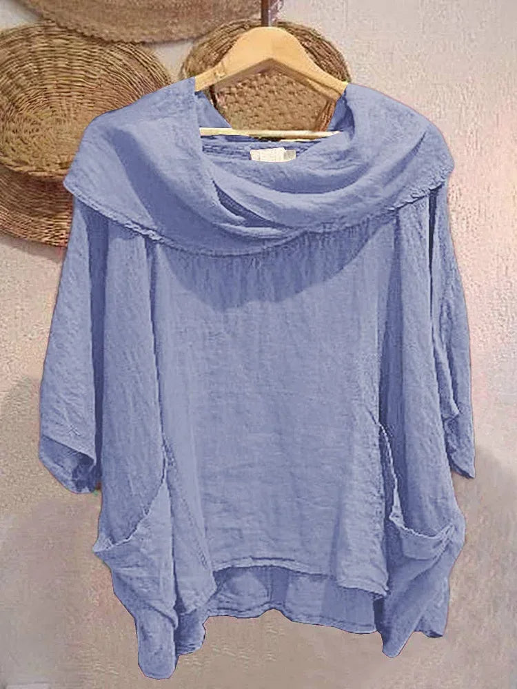 Tanith™ | Relaxed Fit Draped Neck Blouse