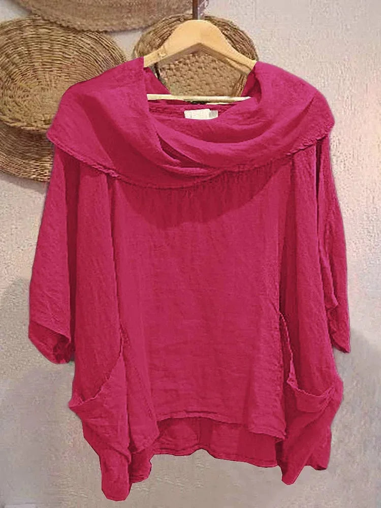 Tanith™ | Relaxed Fit Draped Neck Blouse